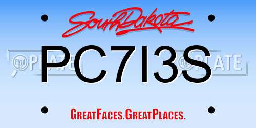 PC7I3S South Dakota License Plate