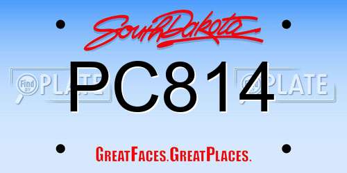 PC814 South Dakota License Plate
