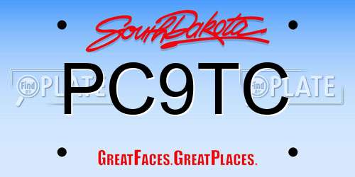 PC9TC South Dakota License Plate