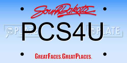 PCS4U South Dakota License Plate