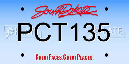 PCT135 South Dakota License Plate