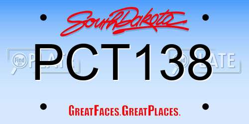 PCT138 South Dakota License Plate
