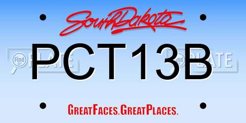 PCT13B South Dakota License Plate