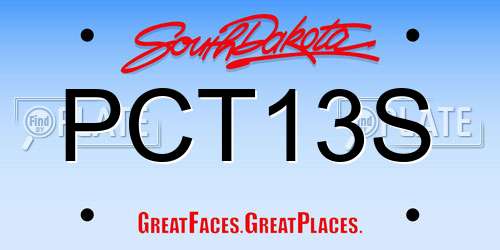 PCT13S South Dakota License Plate