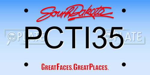PCTI35 South Dakota License Plate