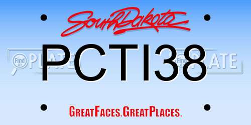 PCTI38 South Dakota License Plate