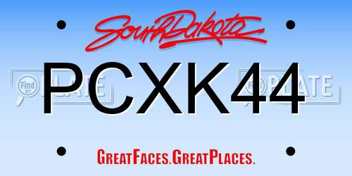PCXK44 South Dakota License Plate