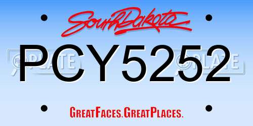 PCY5252 South Dakota License Plate