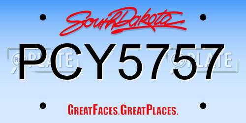 PCY5757 South Dakota License Plate