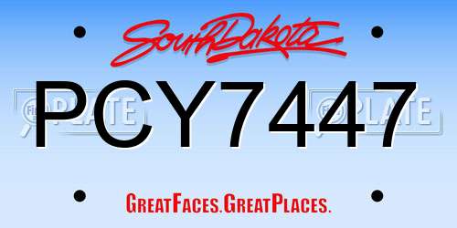 PCY7447 South Dakota License Plate