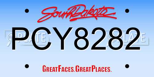 PCY8282 South Dakota License Plate