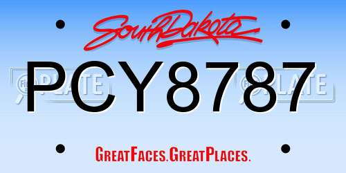 PCY8787 South Dakota License Plate