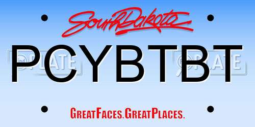 PCYBTBT South Dakota License Plate