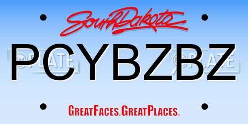 PCYBZBZ South Dakota License Plate