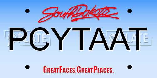 PCYTAAT South Dakota License Plate