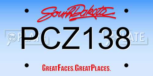 PCZ138 South Dakota License Plate