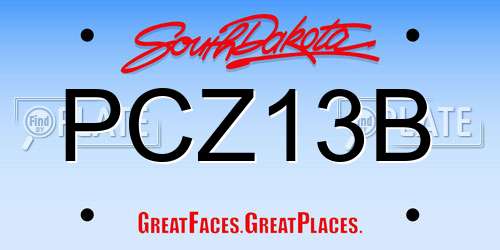 PCZ13B South Dakota License Plate