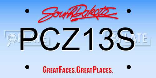 PCZ13S South Dakota License Plate