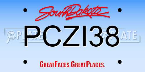 PCZI38 South Dakota License Plate