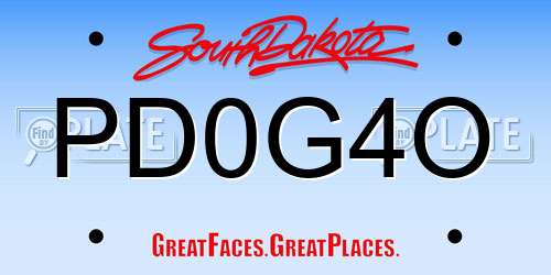 PD0G4O South Dakota License Plate