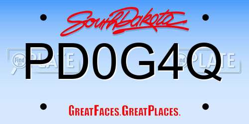 PD0G4Q South Dakota License Plate