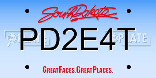 PD2E4T South Dakota License Plate