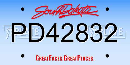 PD42832 South Dakota License Plate