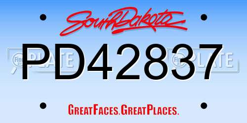 PD42837 South Dakota License Plate