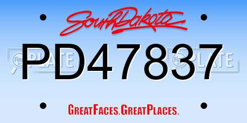 PD47837 South Dakota License Plate