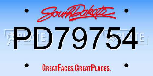 PD79754 South Dakota License Plate