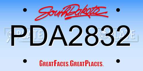 PDA2832 South Dakota License Plate