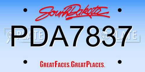 PDA7837 South Dakota License Plate