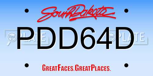 PDD64D South Dakota License Plate