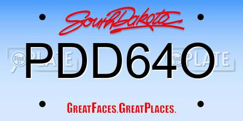 PDD64O South Dakota License Plate