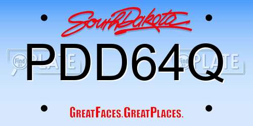 PDD64Q South Dakota License Plate