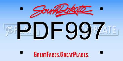 PDF997 South Dakota License Plate