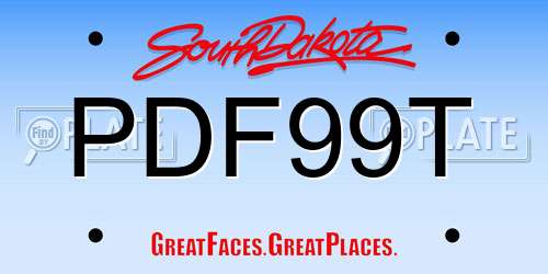 PDF99T South Dakota License Plate