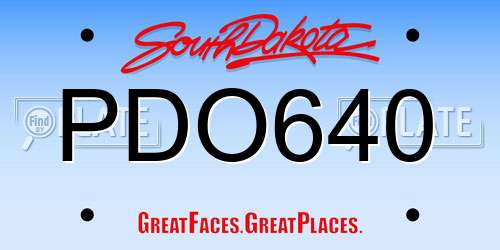 PDO640 South Dakota License Plate