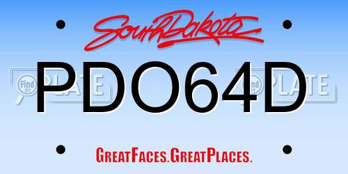 PDO64D South Dakota License Plate
