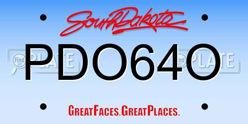 PDO64O South Dakota License Plate