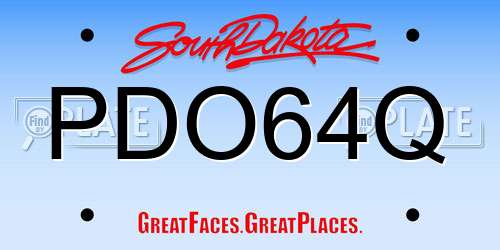 PDO64Q South Dakota License Plate