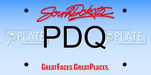 PDQ South Dakota License Plate