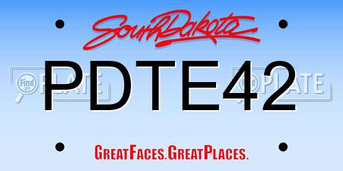 PDTE42 South Dakota License Plate