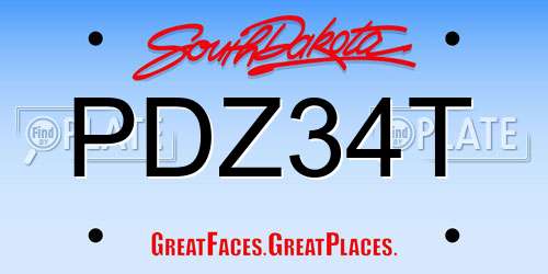 PDZ34T South Dakota License Plate