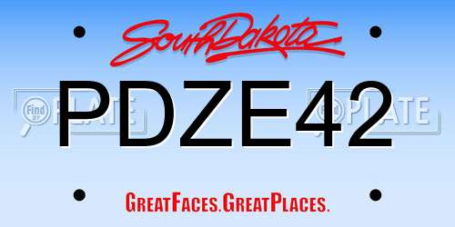 PDZE42 South Dakota License Plate