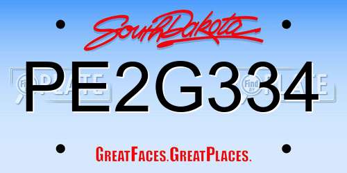 PE2G334 South Dakota License Plate