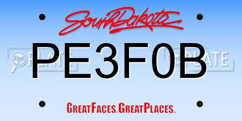 PE3F0B South Dakota License Plate