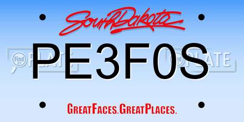 PE3F0S South Dakota License Plate