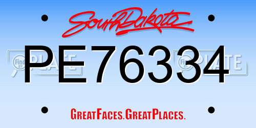 PE76334 South Dakota License Plate