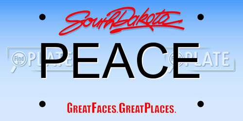 PEACE South Dakota License Plate